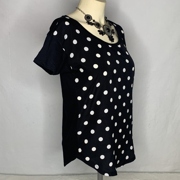Ann Taylor short sleeve poka-dot pattern pull-over blouse XS - Picture 3 of 8